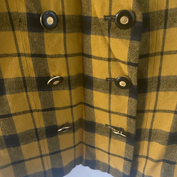 Le Suit Women's Vintage Yellow And Black Plaid Checker Jacket Size 10 - Picture 4 of 9